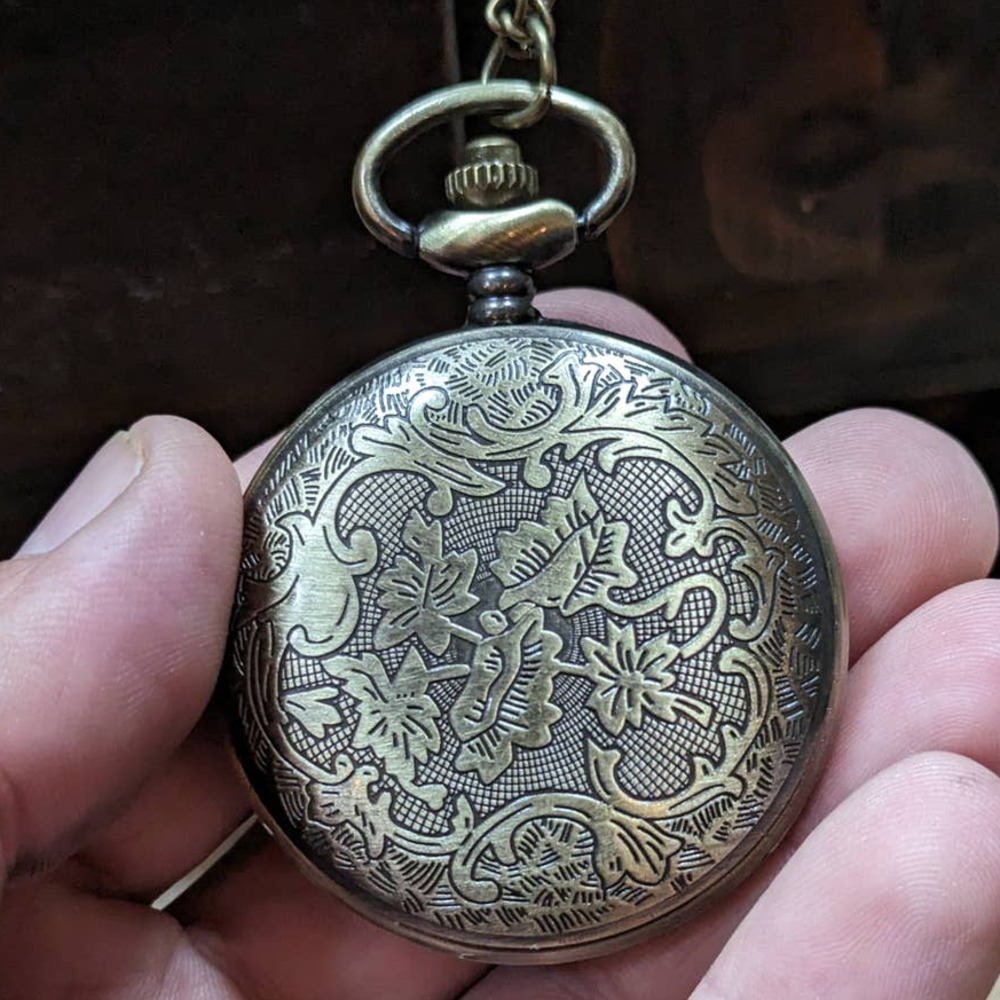 Pirate Pocket Watch Vintage Bronze Finish Buccaneers Gift Captain Jack Pirates - Picture 2 of 4